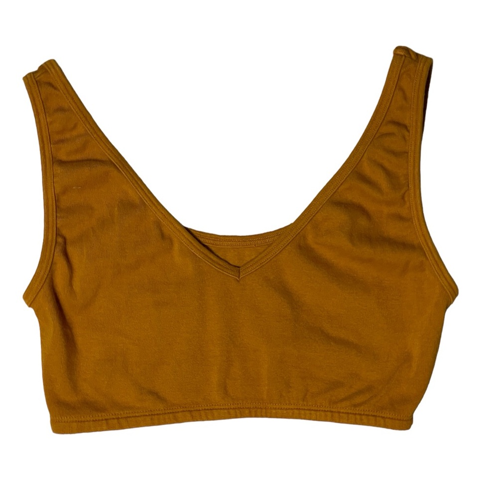 Yellow cropped tank top
